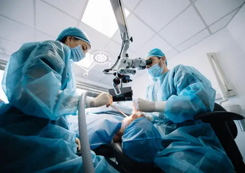 High-tech 3D dental scan of a human jaw and root system used for precise planning of endodontic surgery at Legacy Oral Surgery in New York and New Jersey.