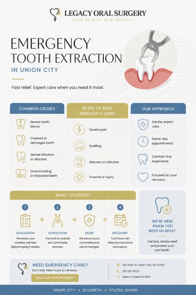 Emergency tooth extraction infographic