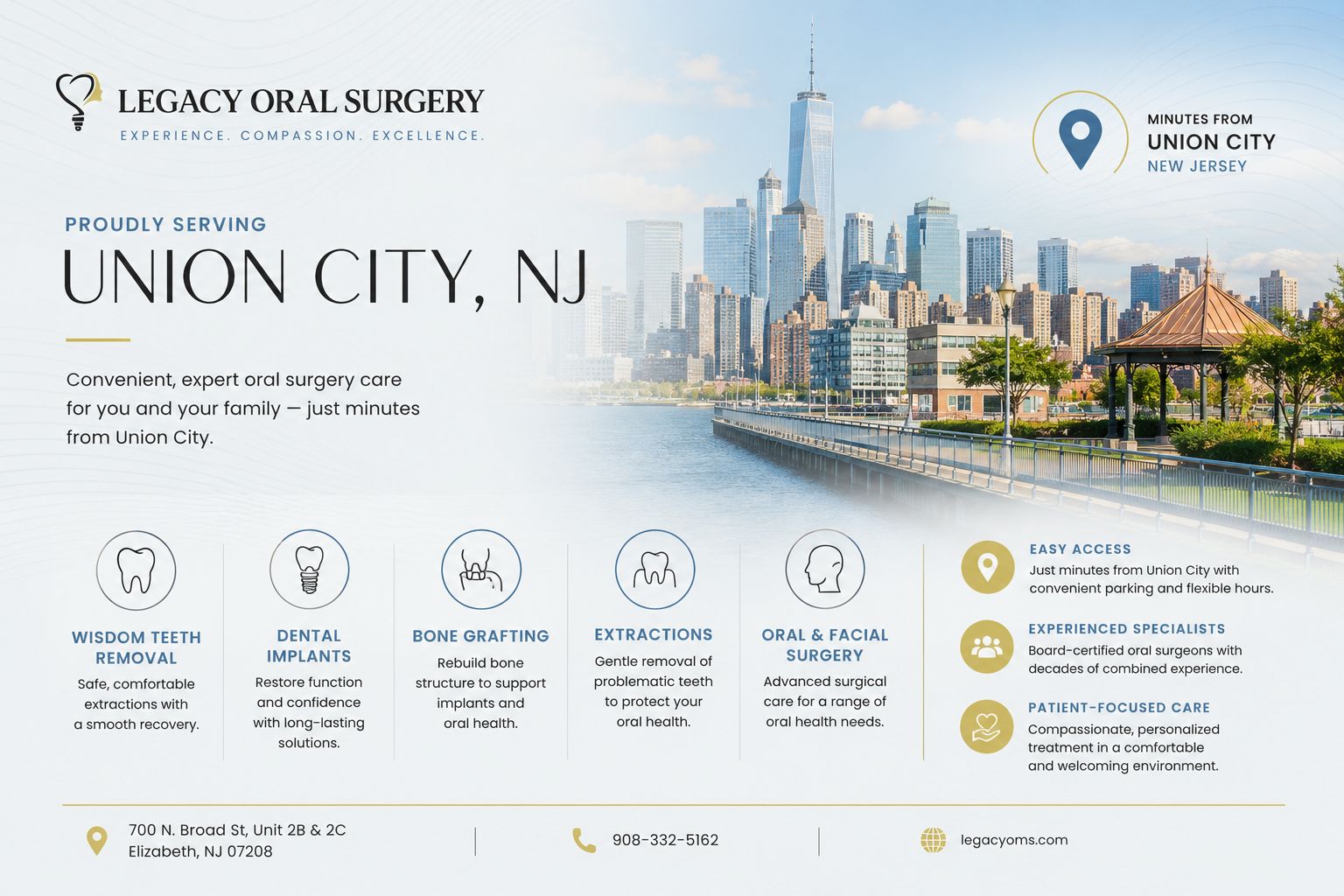 Oral surgeon consulting with a patient at Legacy Oral Surgery Union City NJ office