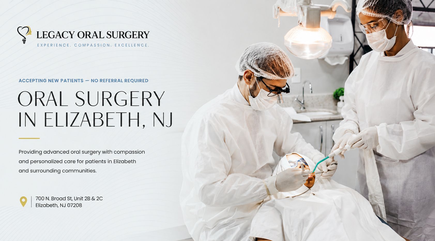 Oral surgeon reviewing treatment options with a patient at Legacy Oral Surgery Elizabeth NJ