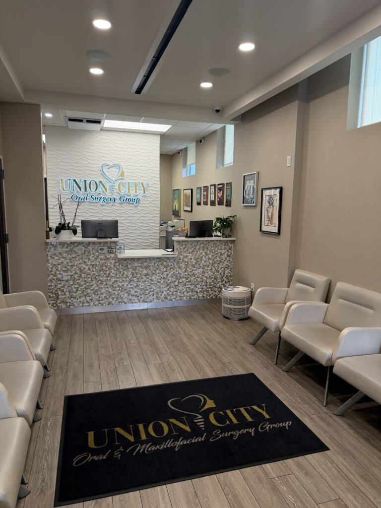 Union City Oral Surgery Group reception area with updated interior view
